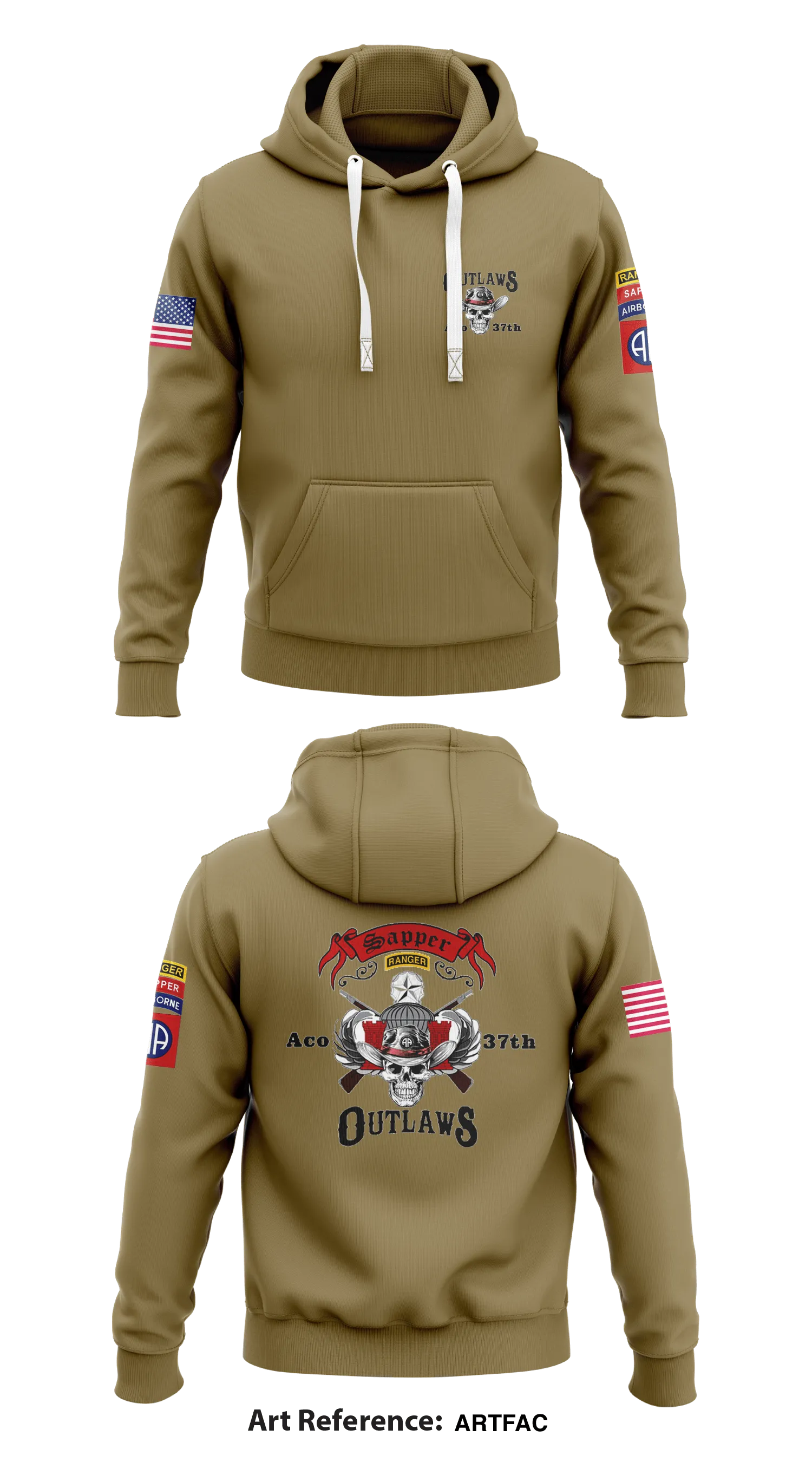 A/37th BEB  Core Men's Hooded Performance Sweatshirt - ARTFaC