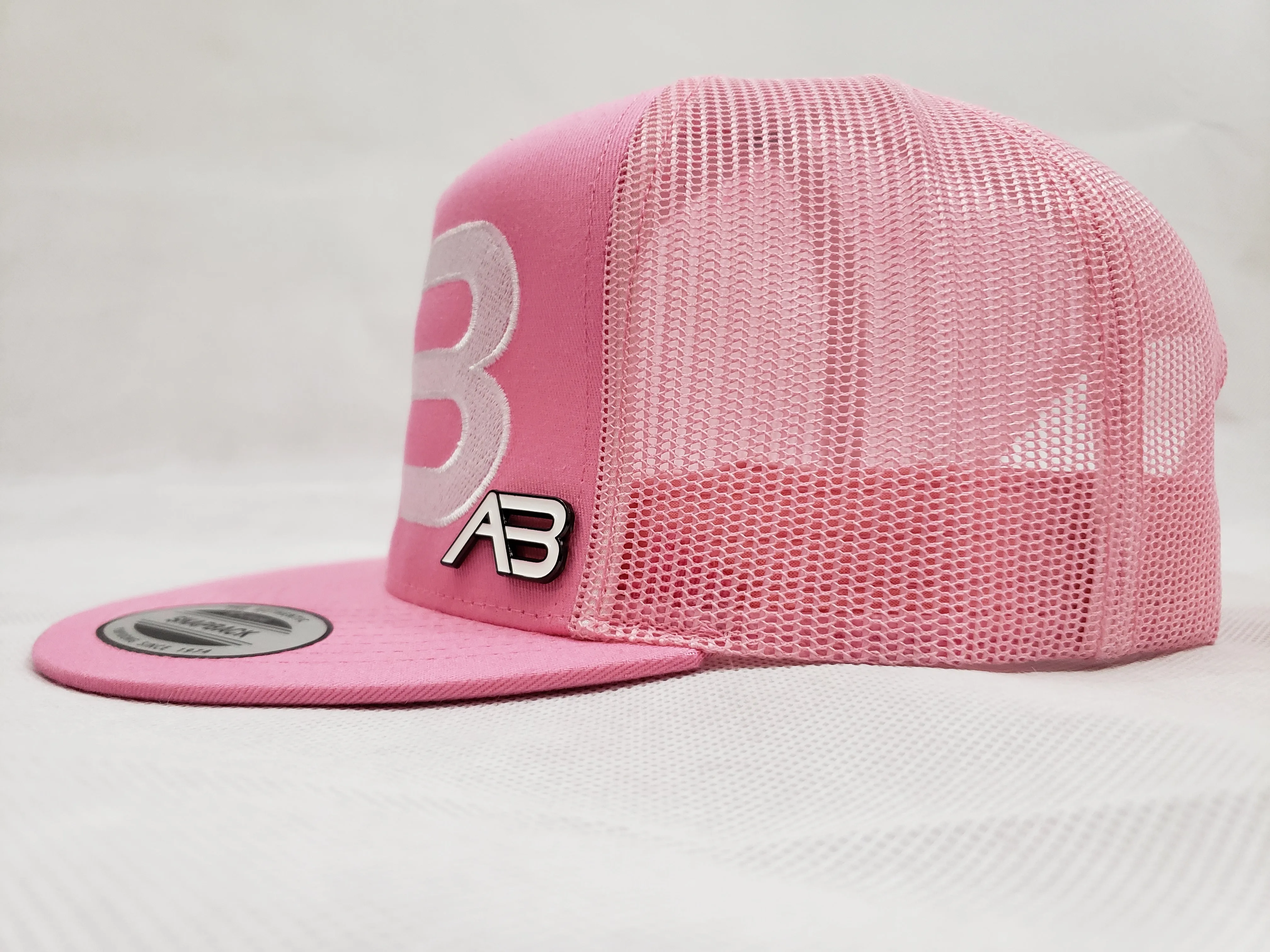 A&B PINK BLOSSOM FLAT BIB SNAPBACK W/PIN (Flat stitch)