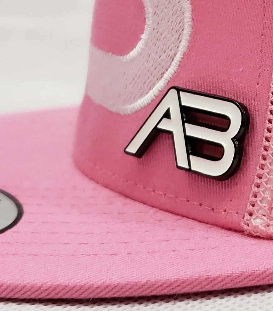 A&B PINK BLOSSOM FLAT BIB SNAPBACK W/PIN (Flat stitch)
