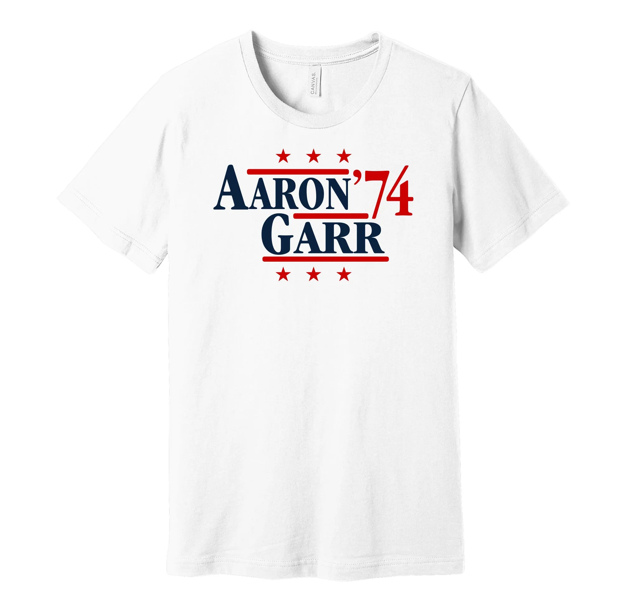 Aaron & Garr '74 - Atlanta Georgia Legends Political Campaign Parody T-Shirt - Hyper Than Hype Shirts