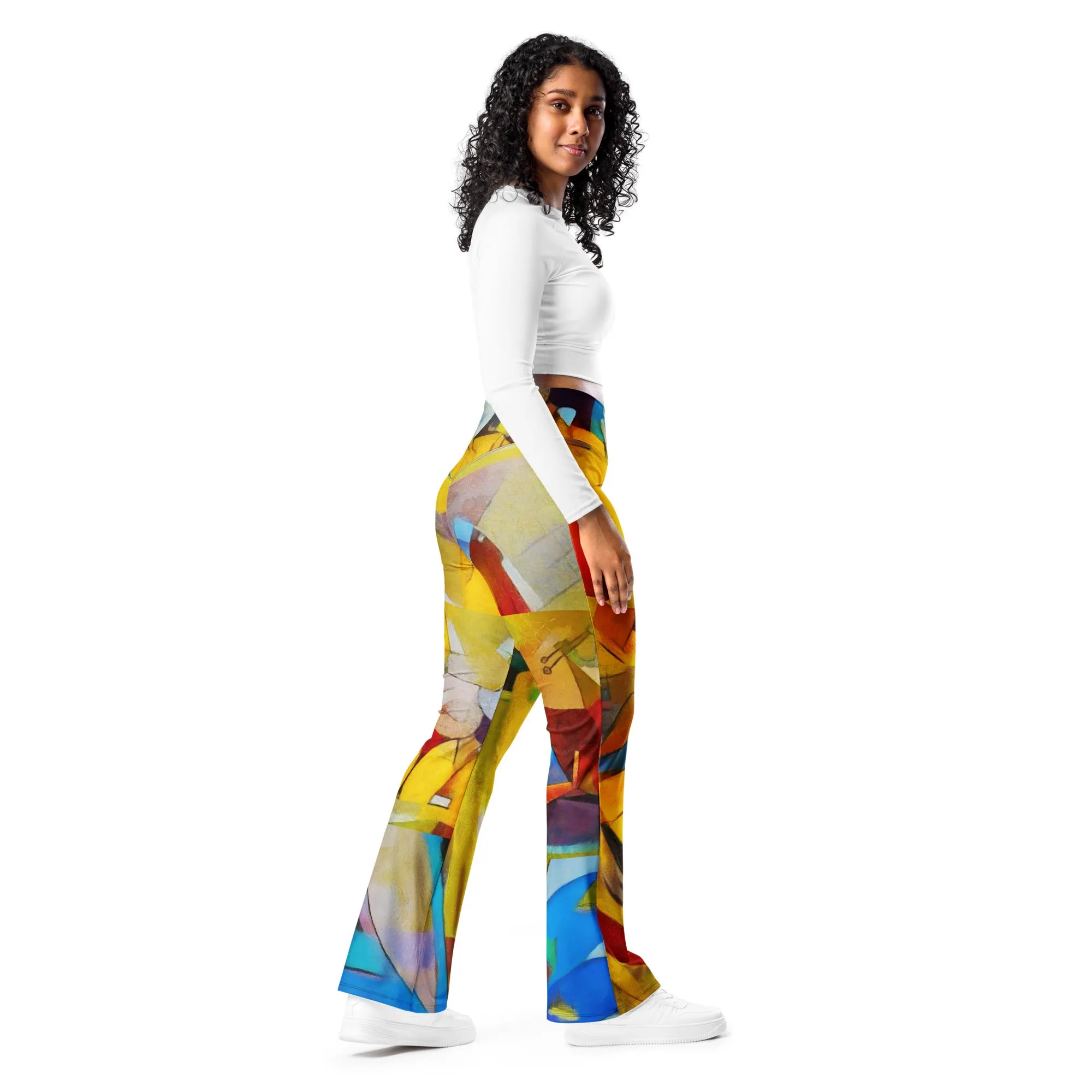 Abstract Splash Flare leggings