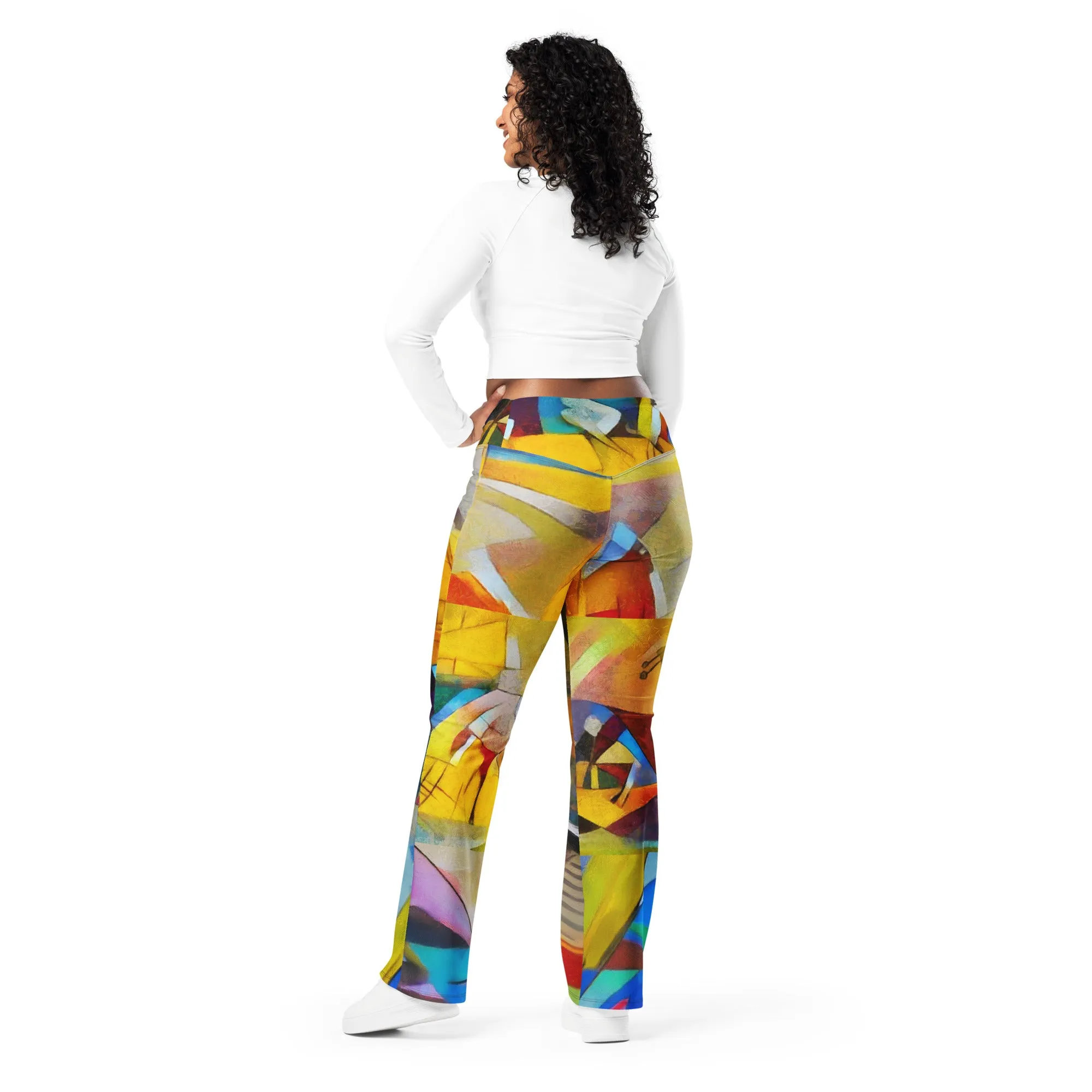 Abstract Splash Flare leggings