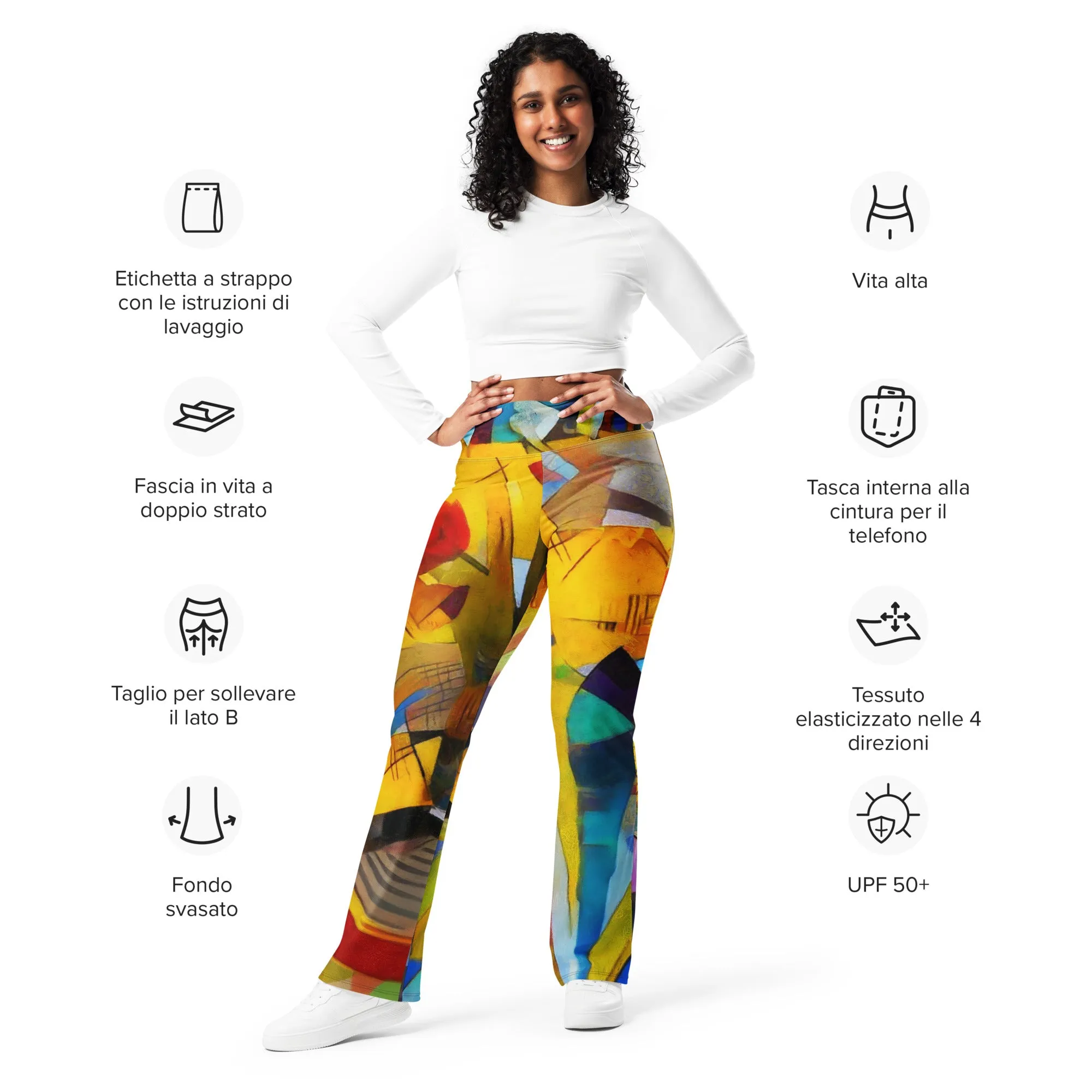 Abstract Splash Flare leggings