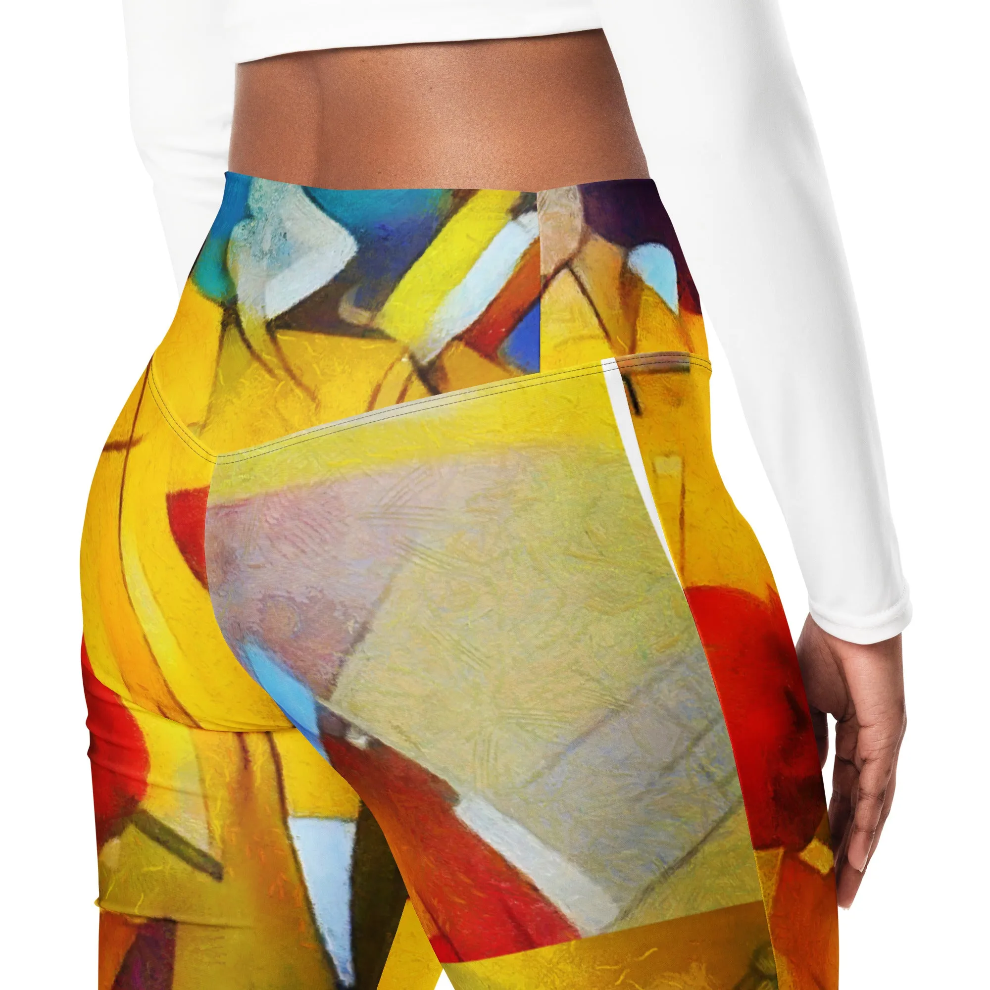 Abstract Splash Flare leggings
