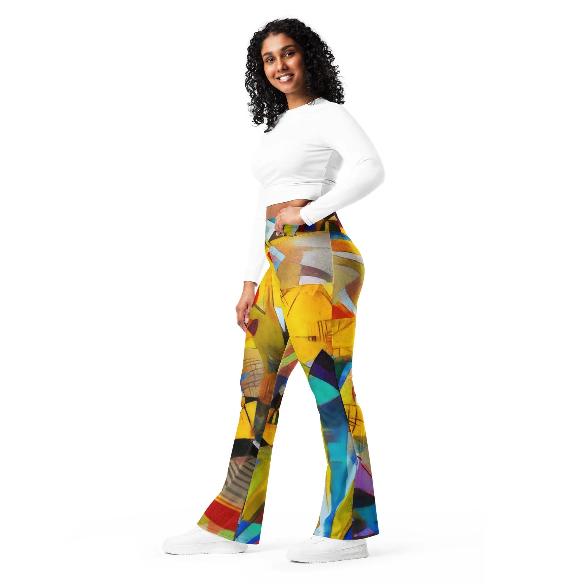 Abstract Splash Flare leggings
