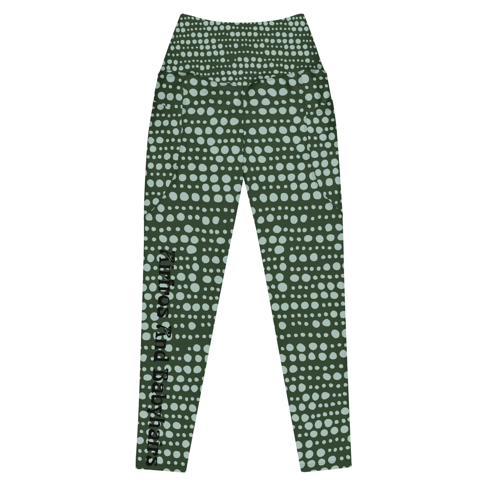 Airfros And Babyhairs Green Dots Leggings with pockets