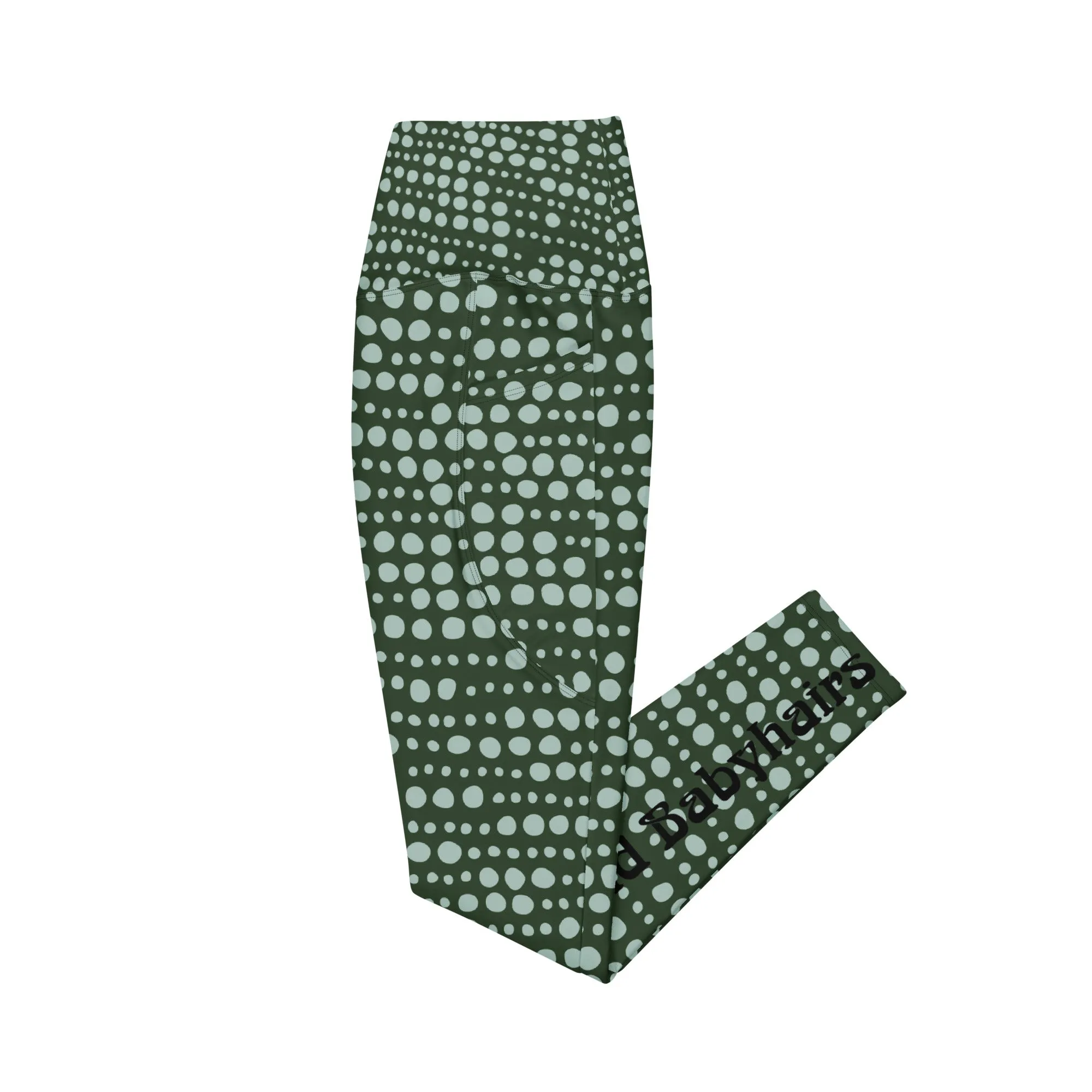 Airfros And Babyhairs Green Dots Leggings with pockets