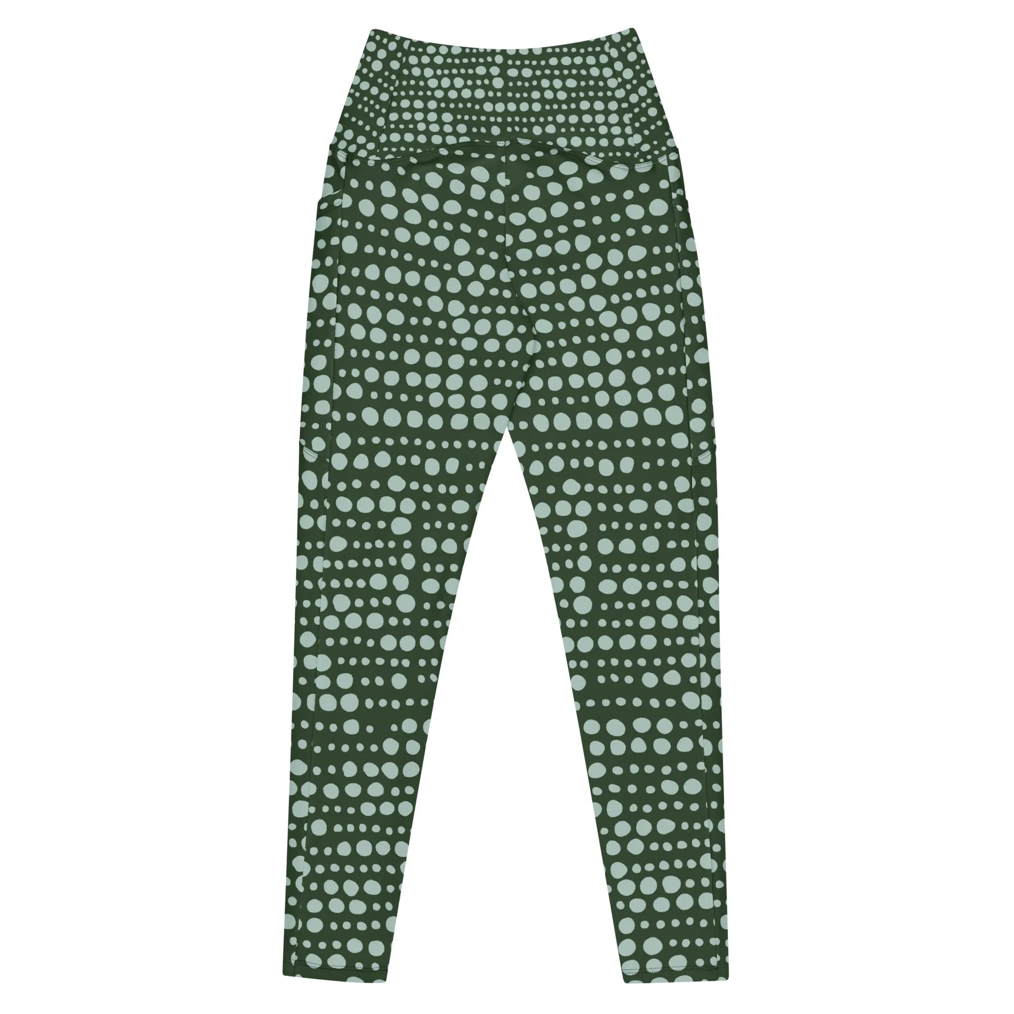 Airfros And Babyhairs Green Dots Leggings with pockets