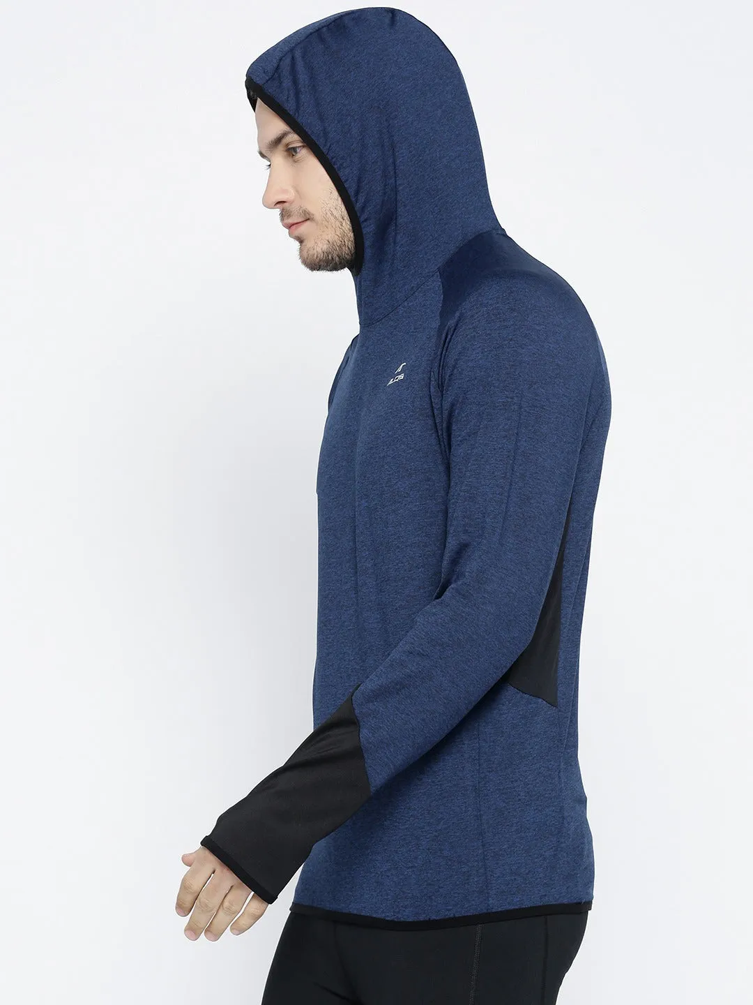 Alcis Men Navy Blue Solid Hooded Sweatshirt