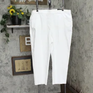Alfred Dunner Womens Allure Slimming Plus Size Pants 01615 White 20W Short