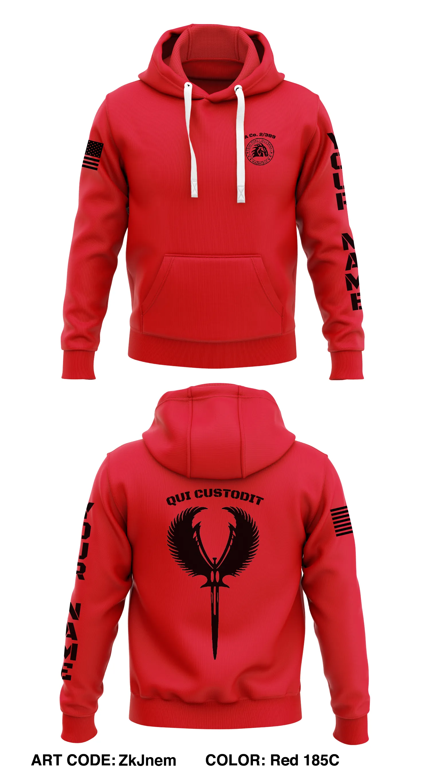 Alpha Co. 2/389 Store 1  Core Men's Hooded Performance Sweatshirt - ZkJnem