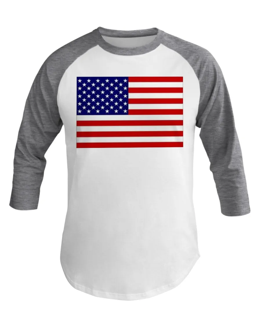 American Flag  3/4 Sleeve Raglan Shirt
