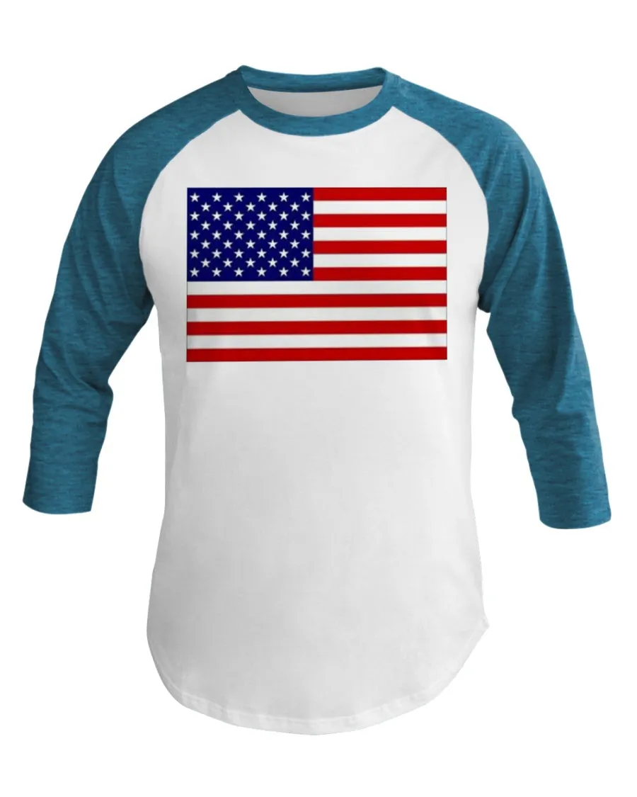 American Flag  3/4 Sleeve Raglan Shirt