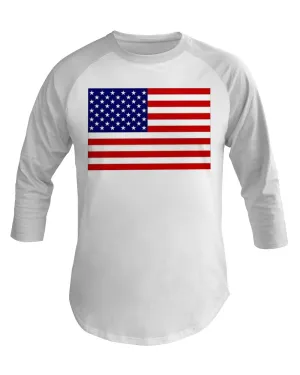 American Flag  3/4 Sleeve Raglan Shirt