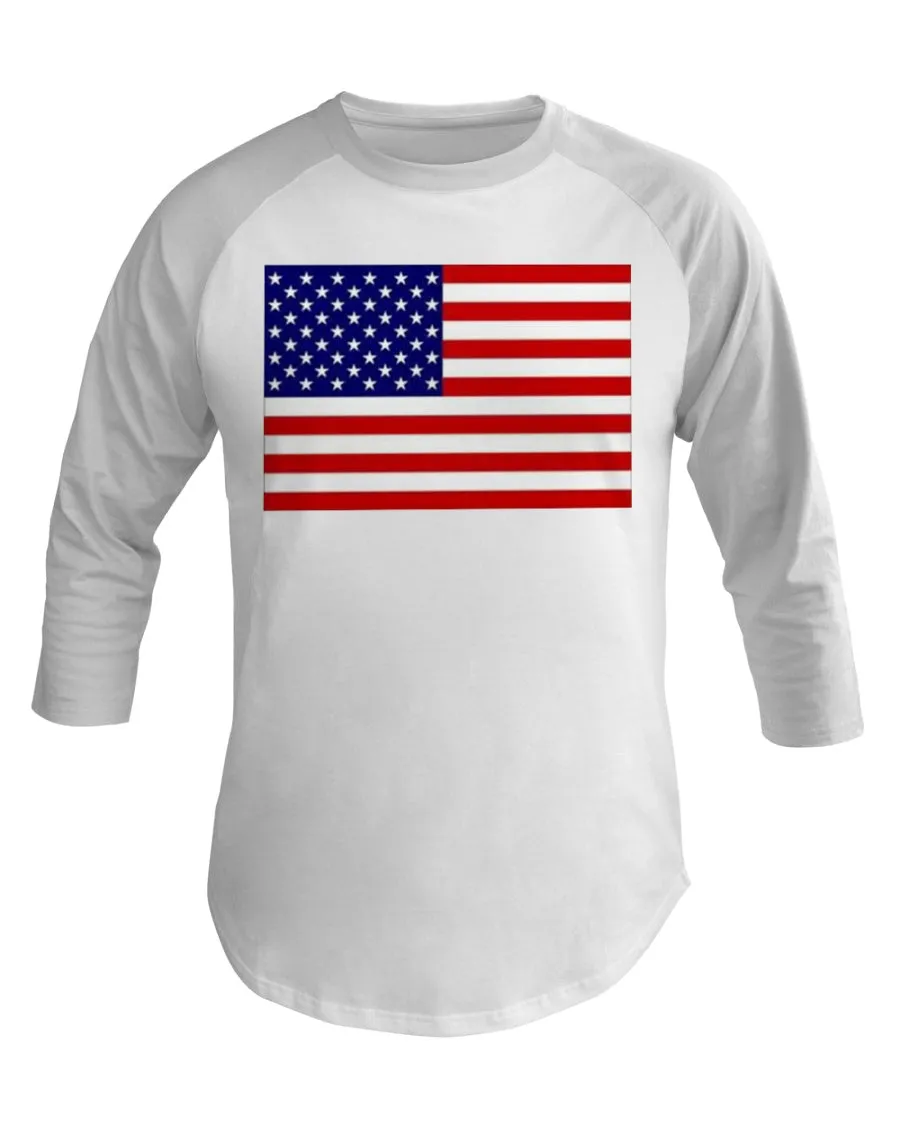 American Flag  3/4 Sleeve Raglan Shirt