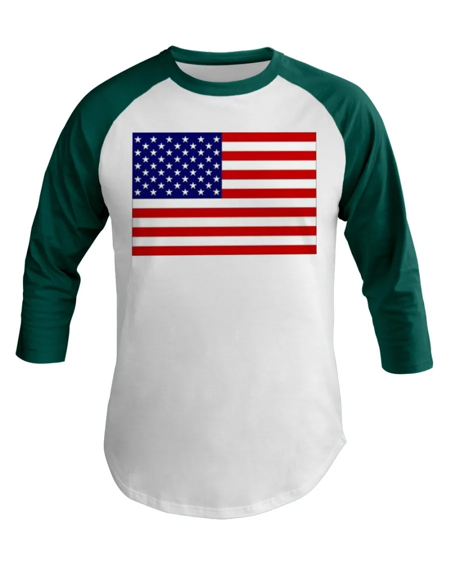 American Flag  3/4 Sleeve Raglan Shirt