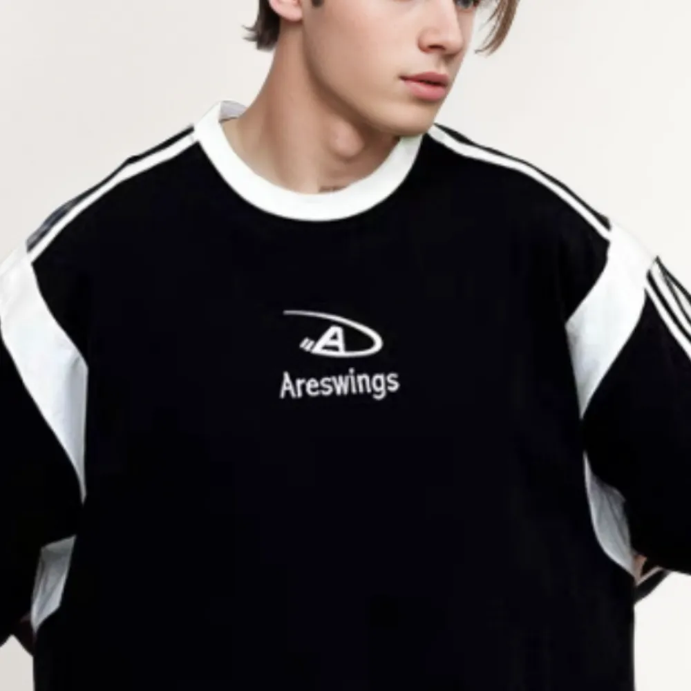 American Heavy Letter Embroidery Raglan T-shirt