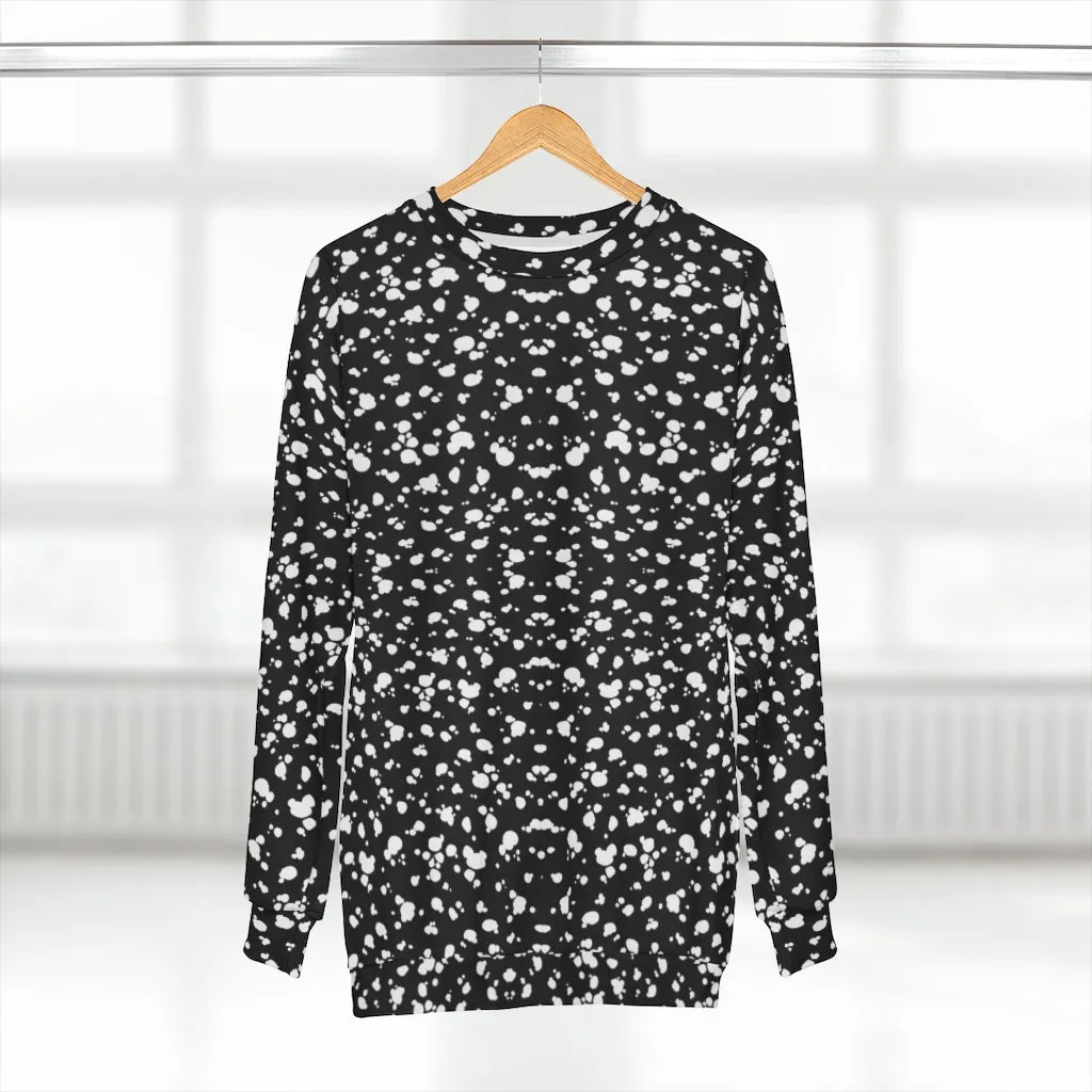 AOP Unisex Sweatshirt (Black with White spots)