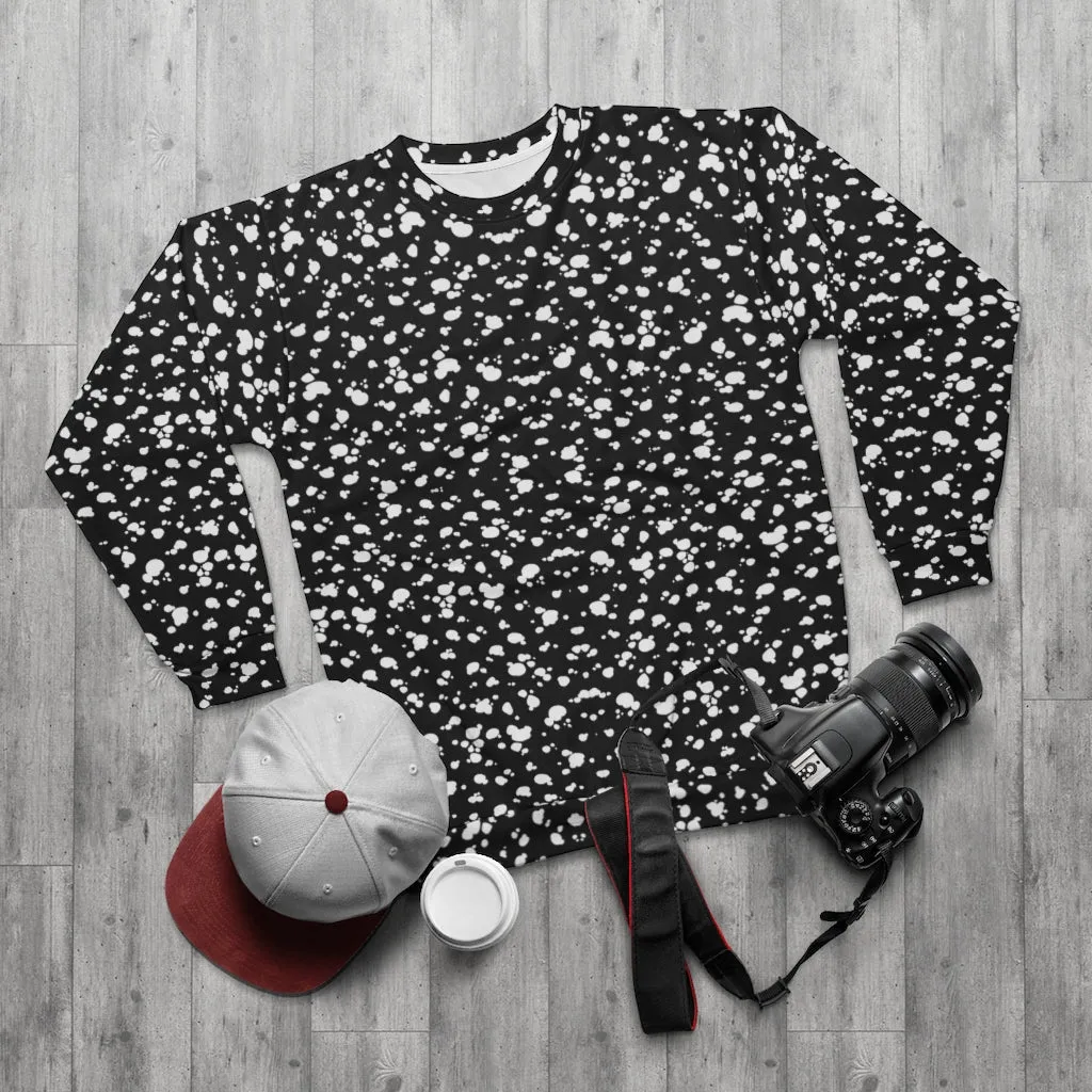 AOP Unisex Sweatshirt (Black with White spots)