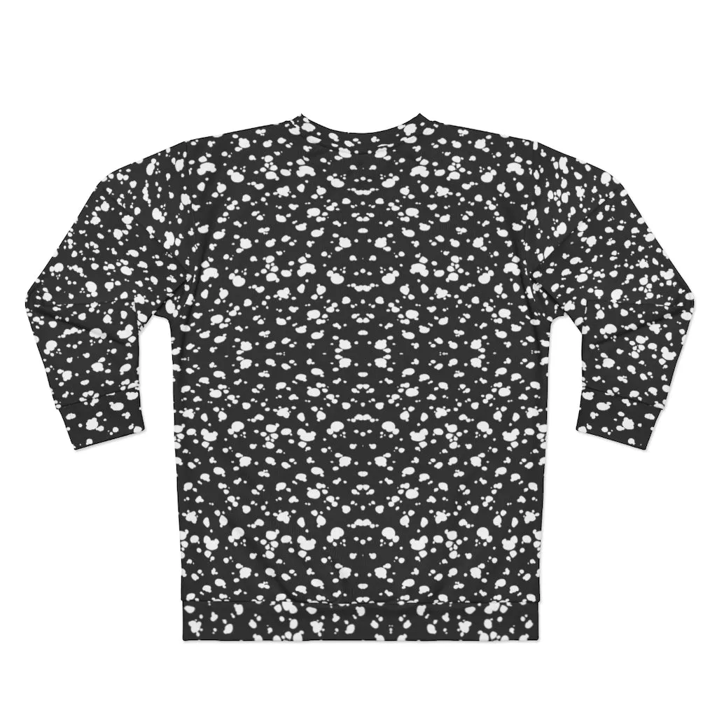 AOP Unisex Sweatshirt (Black with White spots)