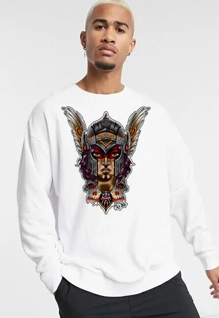 Art Society x Retro Kings VALKYRIE CREW SWEATSHIRT WHITE