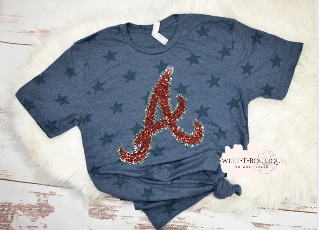 Atlanta A Faux Glitter And Stars Sweet T