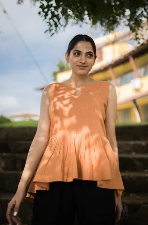 Autumn Blaze Pleated Top