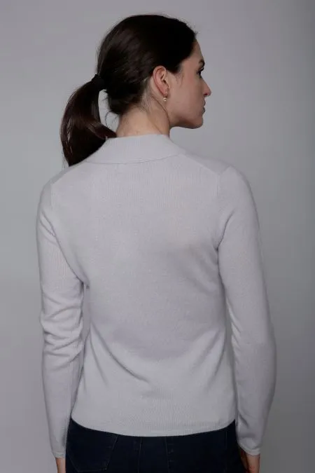 Baby Cashmere Stand Collar V-Neck