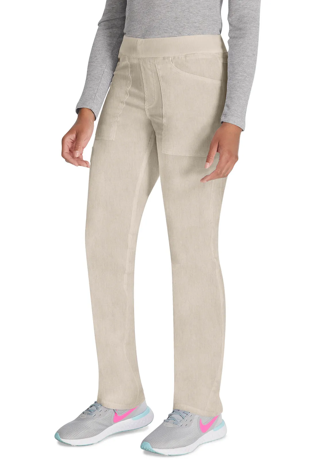 Balance DK135 Mid Rise Tapered Leg Pull-on Pants Heather Blonde Wood