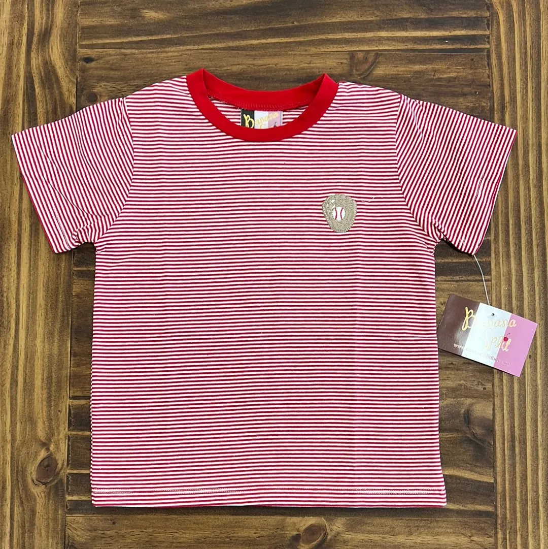 Banana Split Red Stripe Baseball Boys T-shirt