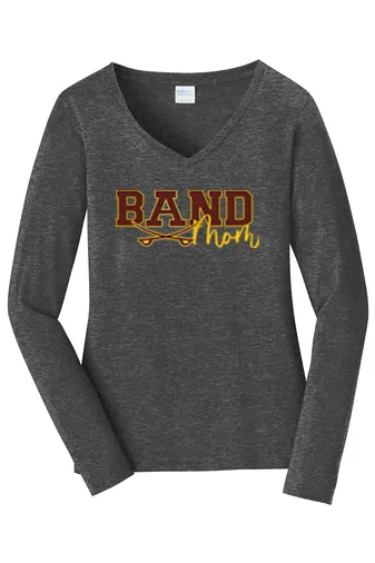Band Mom Ladies Long Seeve Fan Favorite V-Neck T