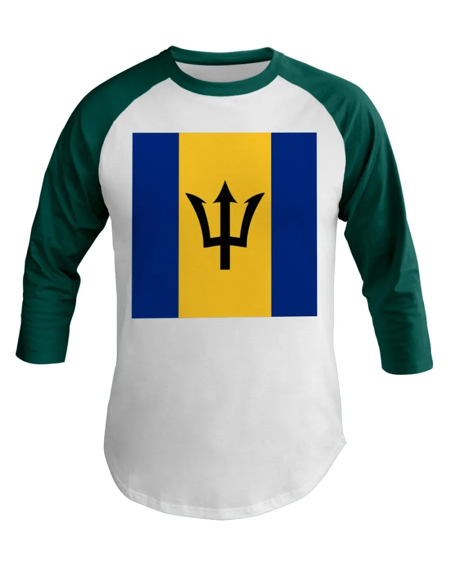 Barbados Flag 3/4 Sleeve Raglan Shirt