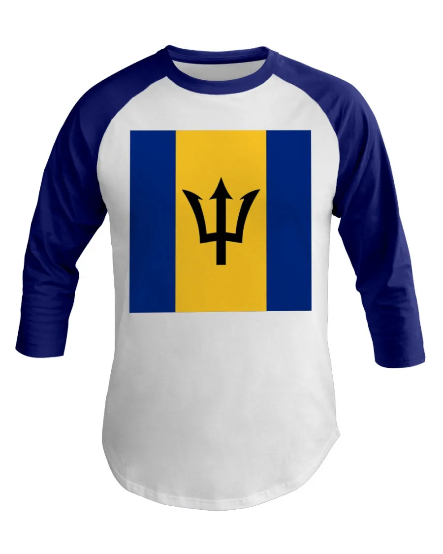 Barbados Flag 3/4 Sleeve Raglan Shirt