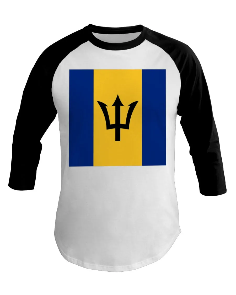Barbados Flag 3/4 Sleeve Raglan Shirt