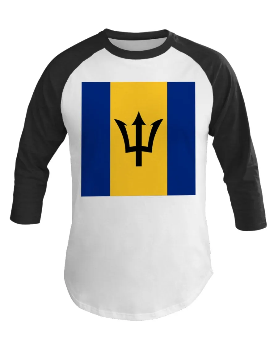 Barbados Flag 3/4 Sleeve Raglan Shirt