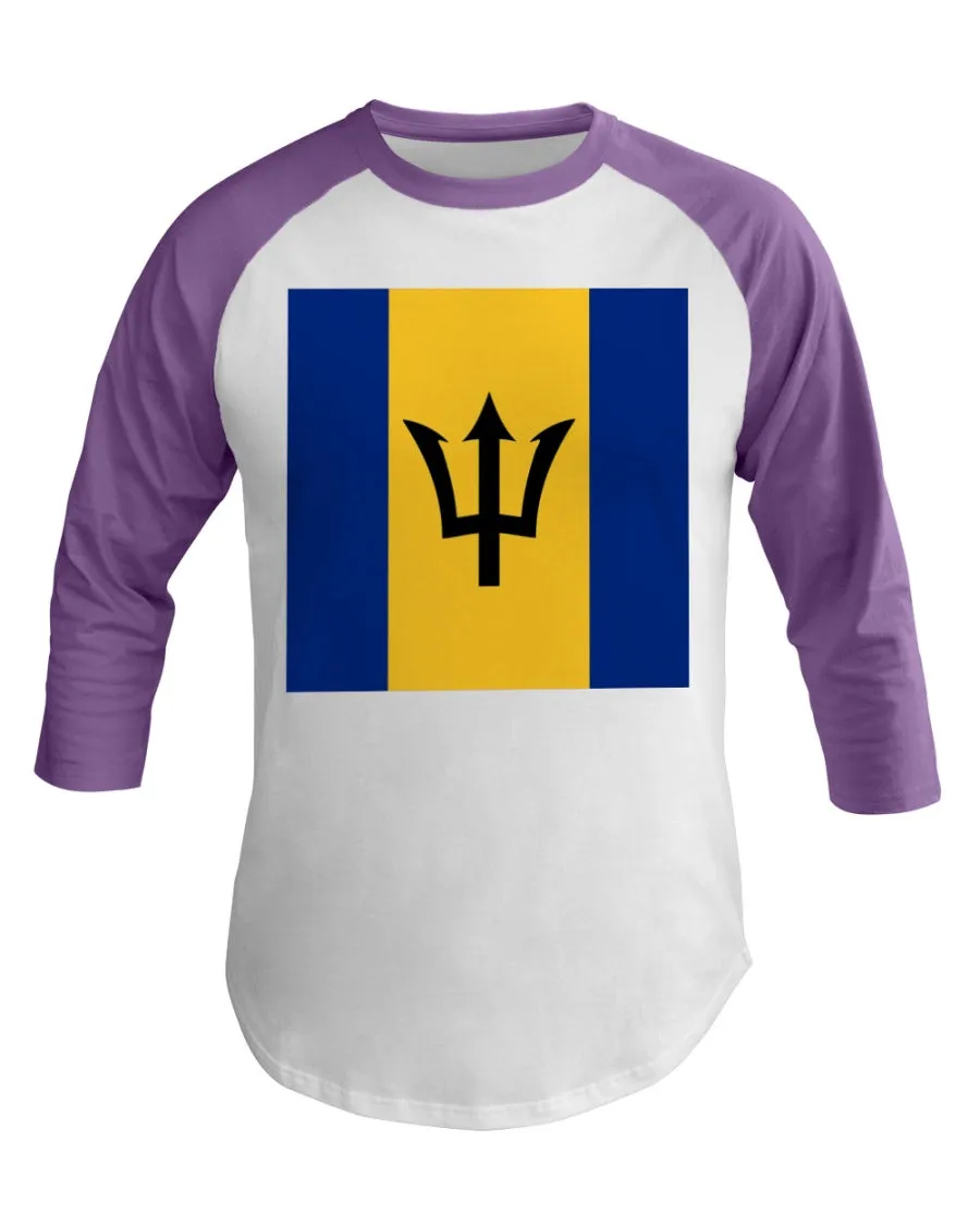 Barbados Flag 3/4 Sleeve Raglan Shirt
