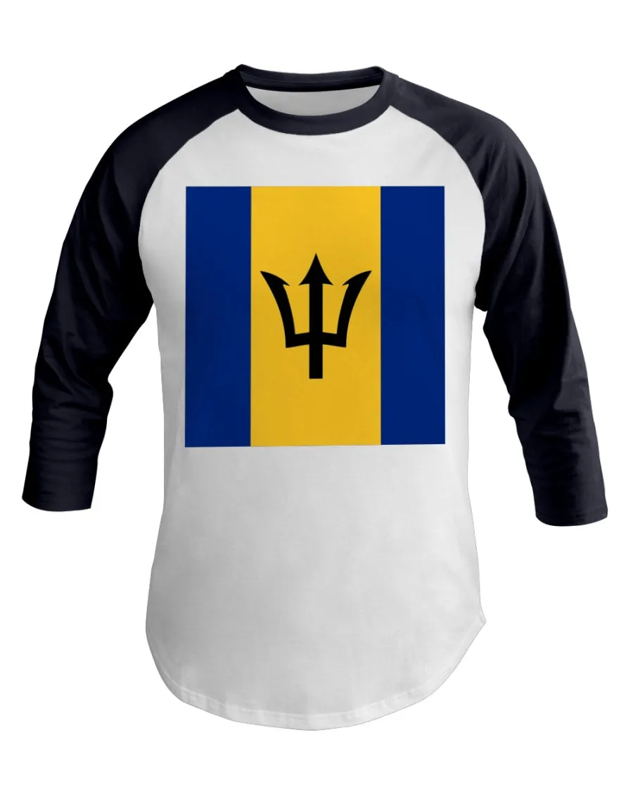 Barbados Flag 3/4 Sleeve Raglan Shirt