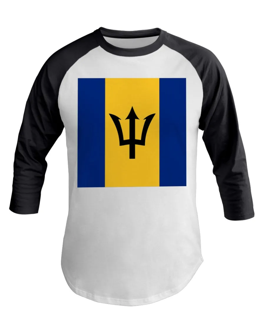 Barbados Flag 3/4 Sleeve Raglan Shirt