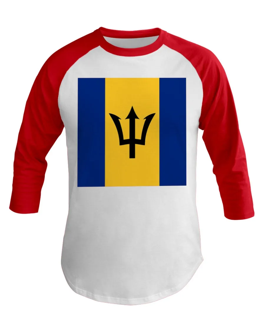 Barbados Flag 3/4 Sleeve Raglan Shirt