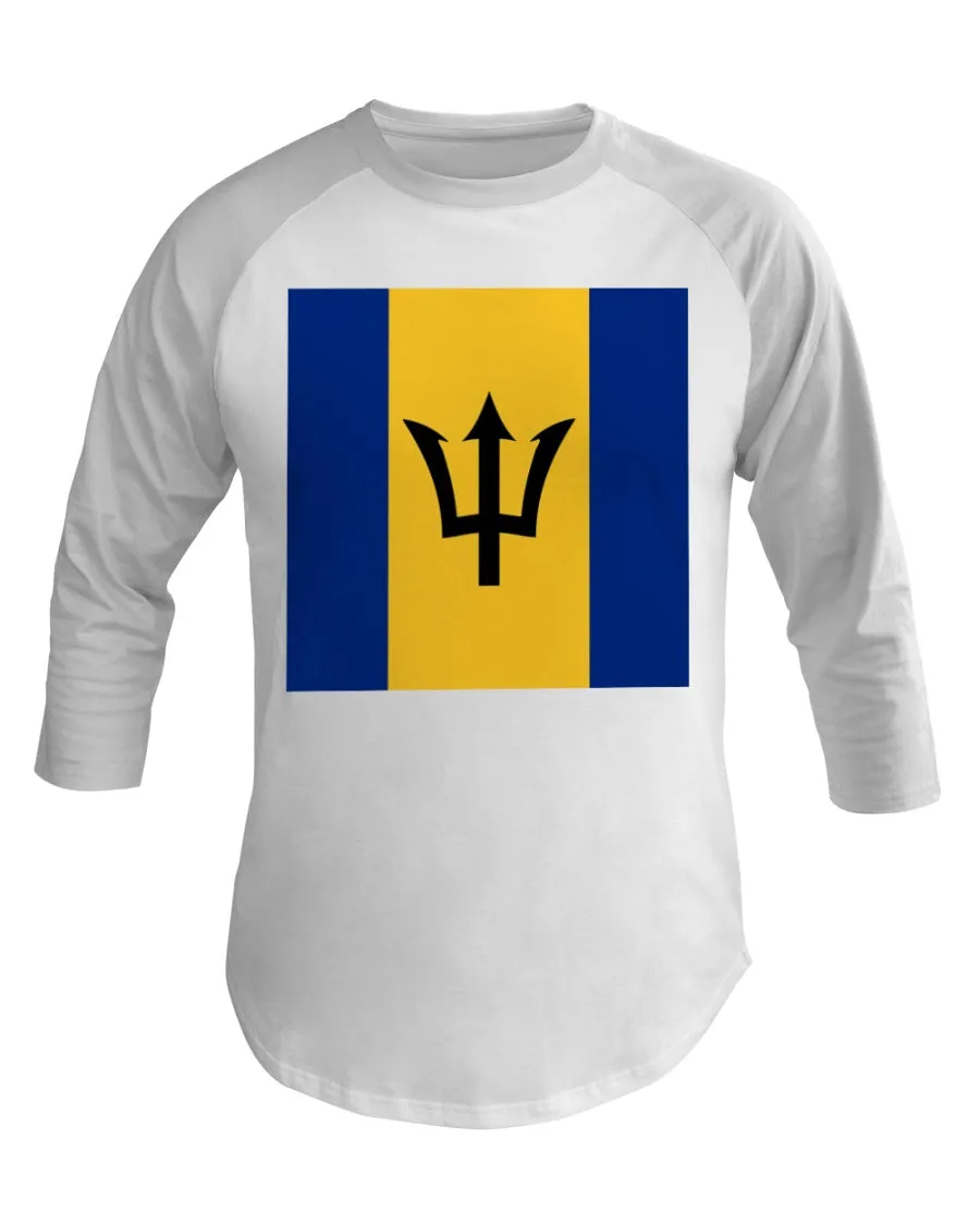 Barbados Flag 3/4 Sleeve Raglan Shirt
