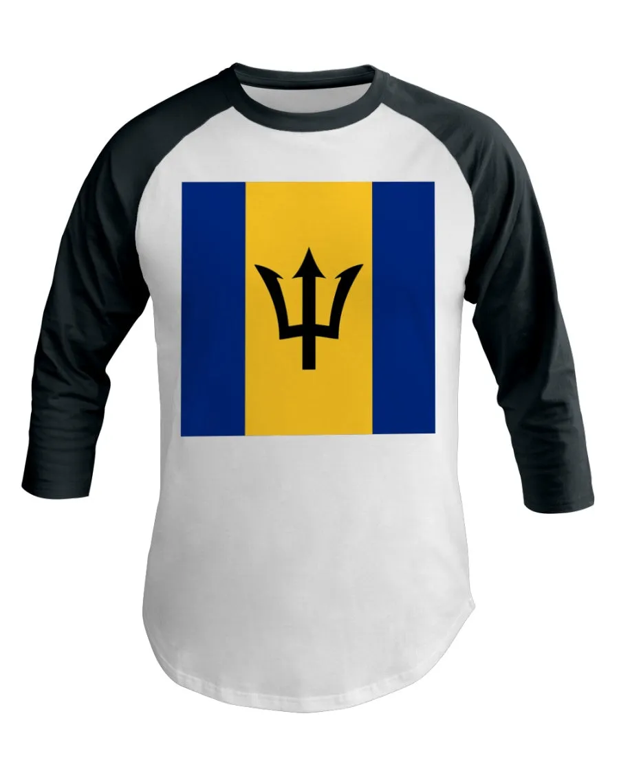 Barbados Flag 3/4 Sleeve Raglan Shirt