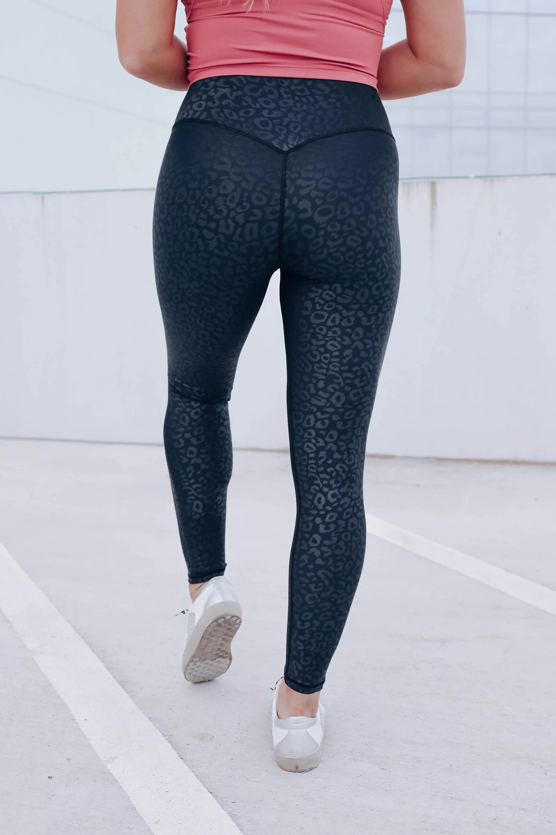 Barely There Embossed Leggings - Black