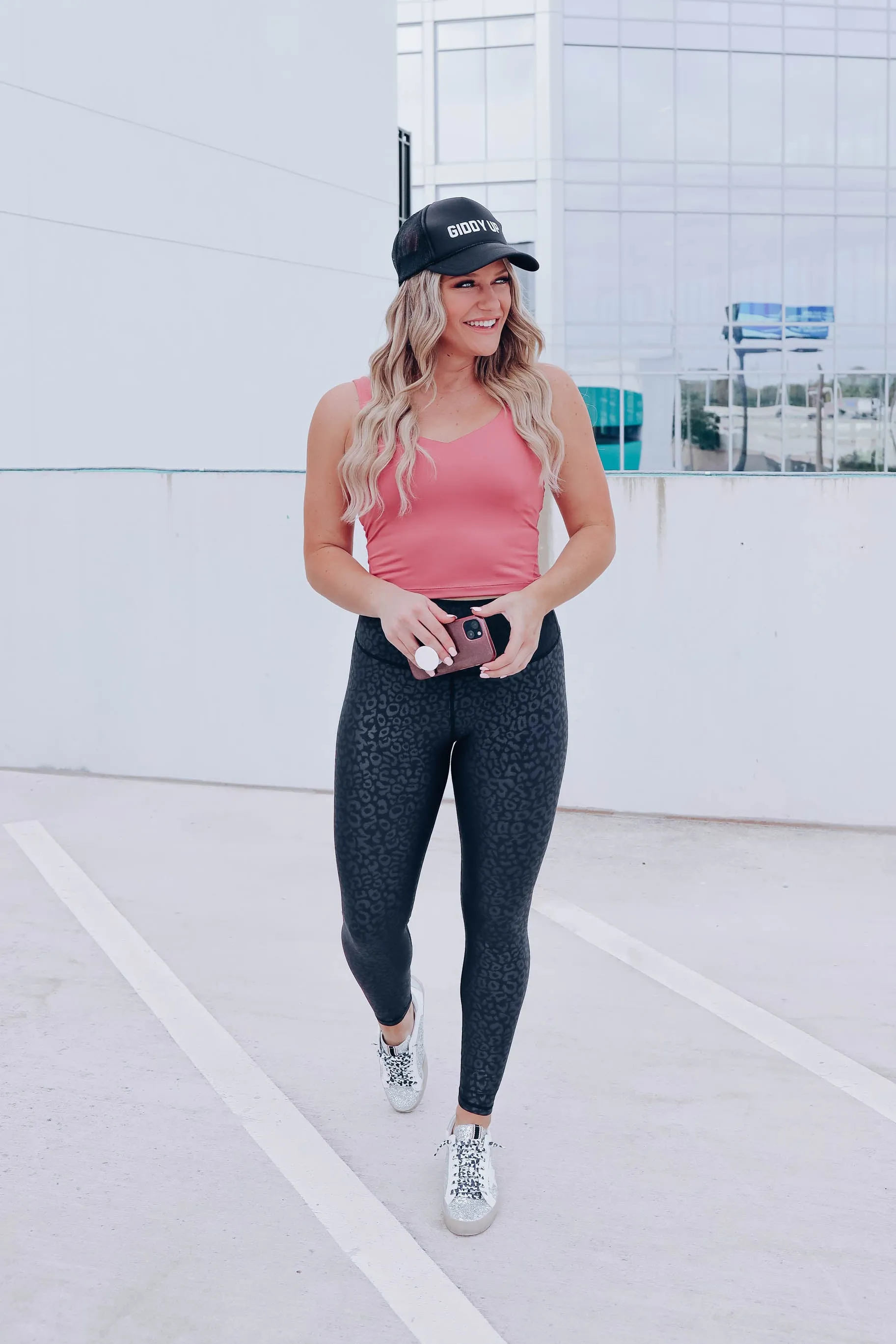Barely There Embossed Leggings - Black