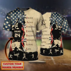 Baseball - 264 - Personalized Name 3D T Shirt - TD96