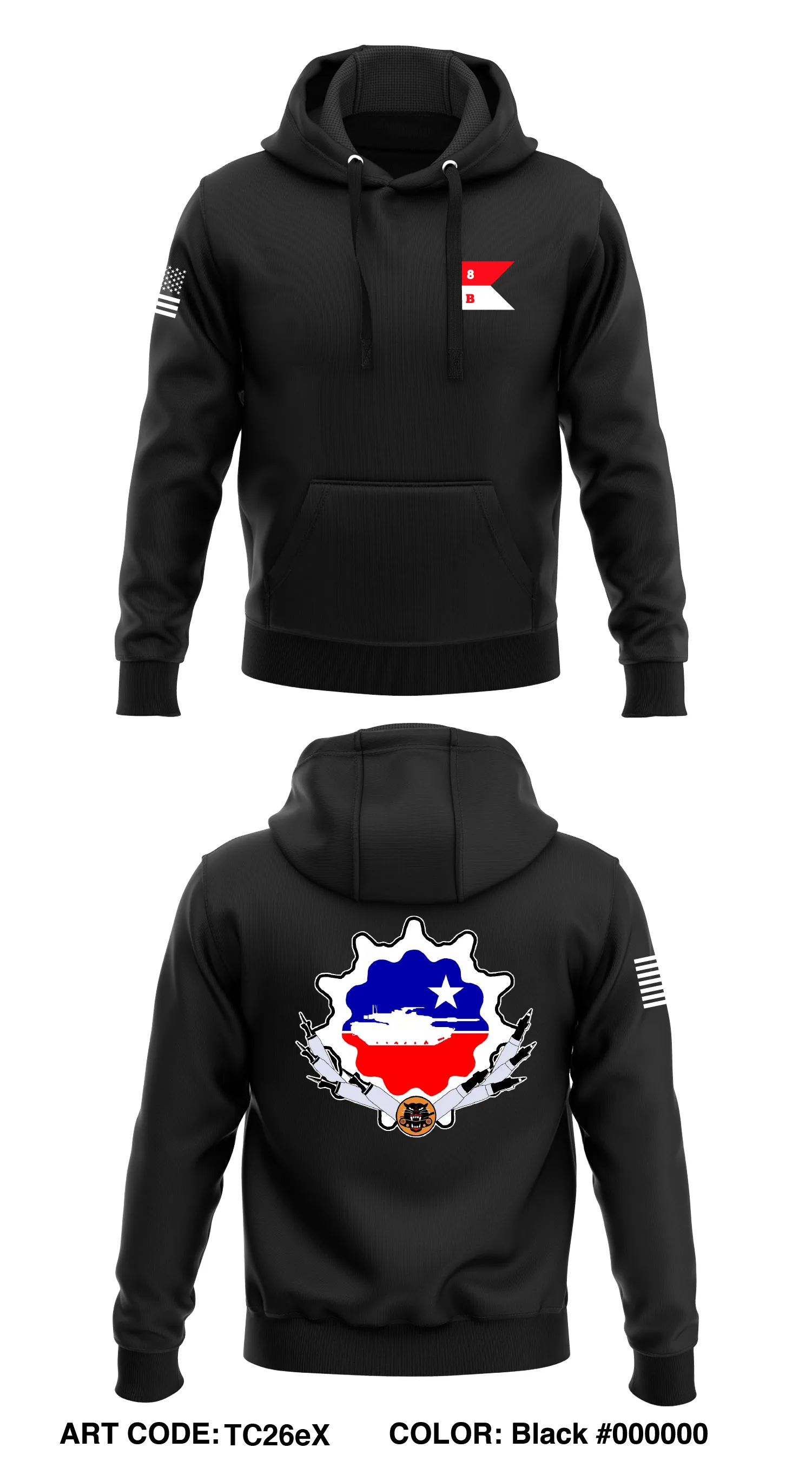 Battle 1-8 CAV  Core Men's Hooded Performance Sweatshirt - TC26eX