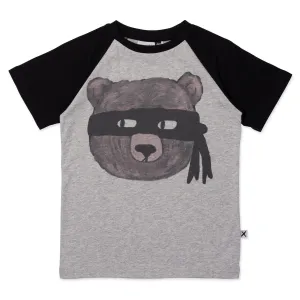 Bear In Disguise Tee- Grey Marle/Black