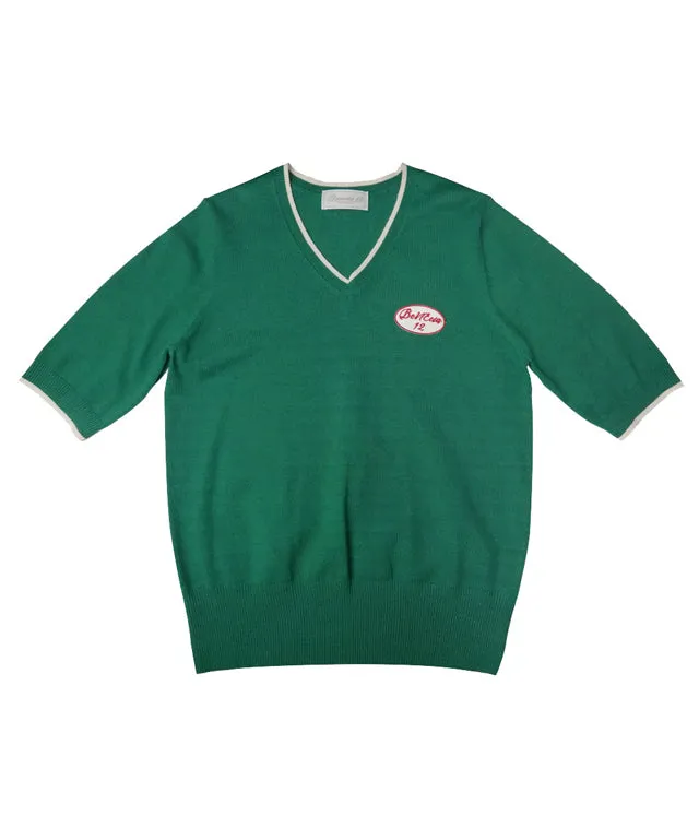 BENECIA 12 Soft Color Matching V-Neck - Green
