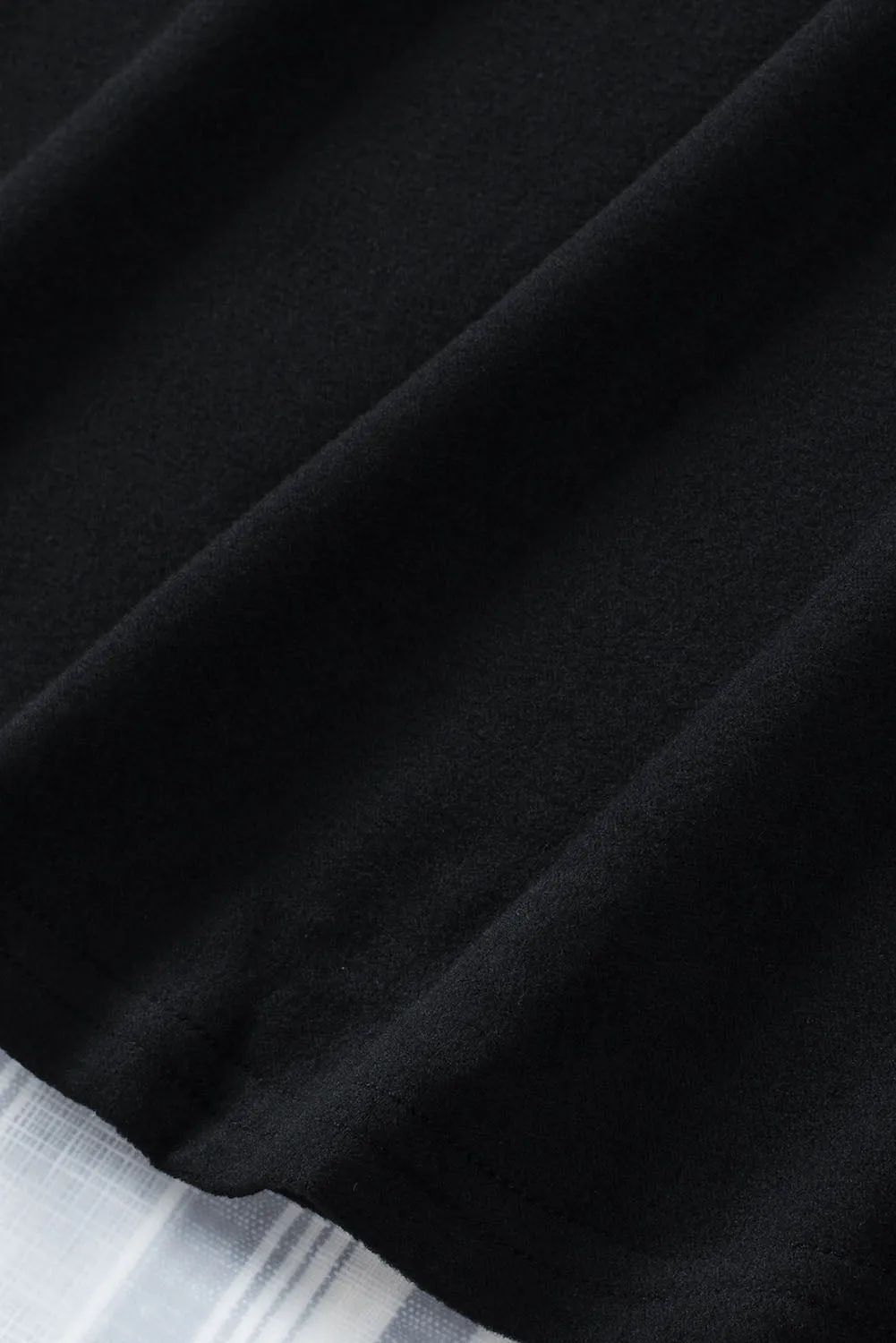 Black Solid Color V Neck Long Sleeve Knit Top