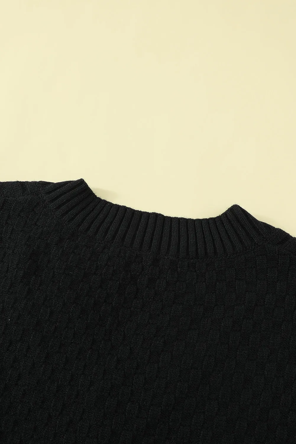 Black V-Neck Twist Knitted Vest Sweater