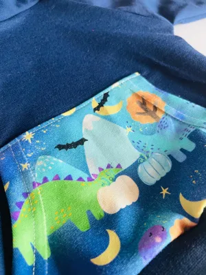 Blue Dinosaur Hoodie - 7-8 Years